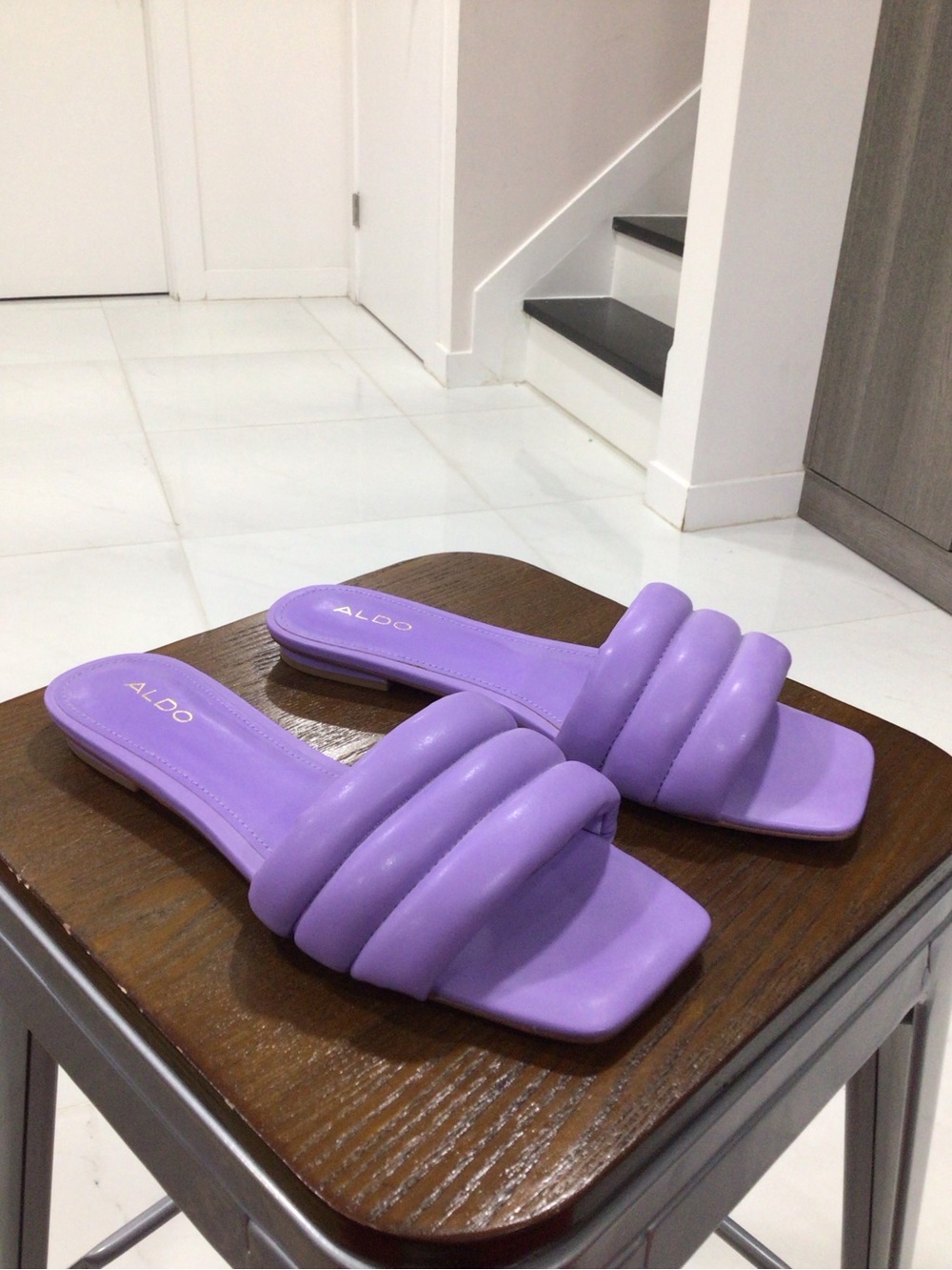 ALDO Lavender Padded Triple-Strap Slide Sandals